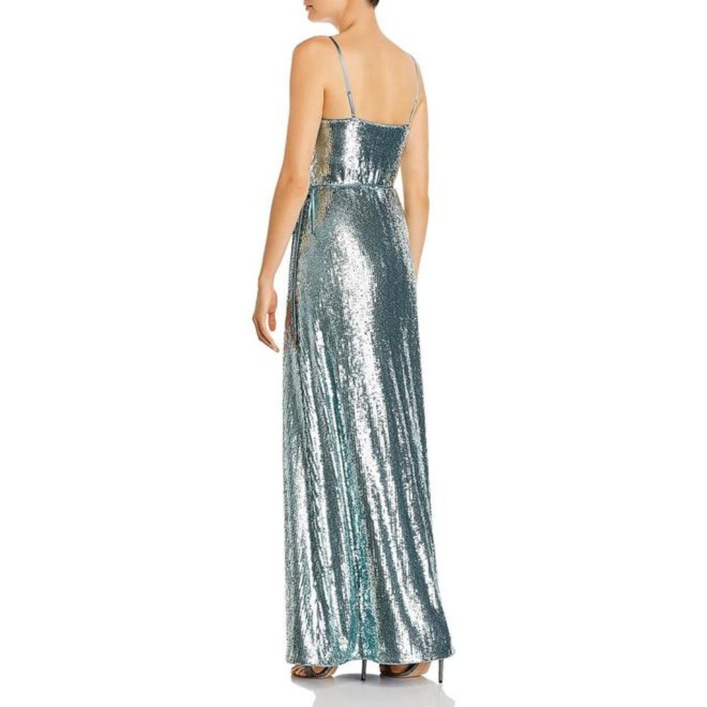 Aidan by Aidan Mattox Sequined Wrap Dress Size 0 - Picture 2 of 10